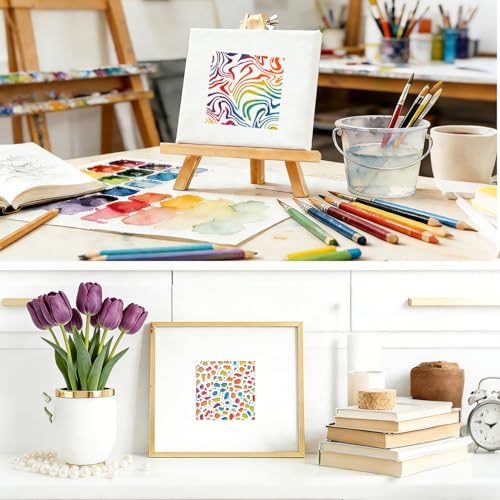 16 Pcs Mixed Texture Stencils for Painting Reusable Plastic Small 6×6 Inch Geometric Stencils Abstract Layering Drawing Templates for Crafts DIY Wall Canvas Notebook Knit Card Wood - color: Style B