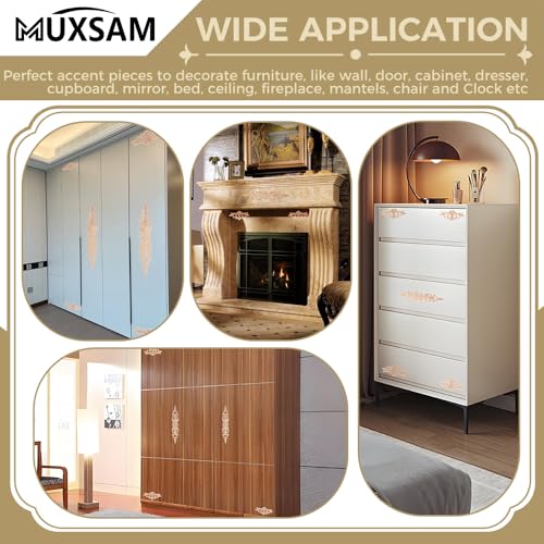 8Pcs Small Wood Appliques Long Decorative Unpainted Onlays Set