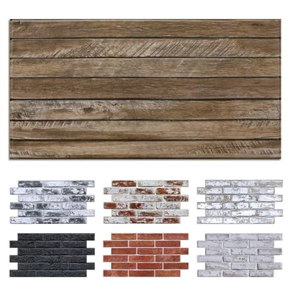 Commomy Faux Wood 3D Peel and Stick - 12 pcs of 22.8" x 11.8" Thin UrltraLight PVC Wall Covering Stickers Shiplap Textured Printable for Kitchen,Bedroom, Living Room,TV Background（Covers 22.48 sq.ft） - color: Large Wood-B