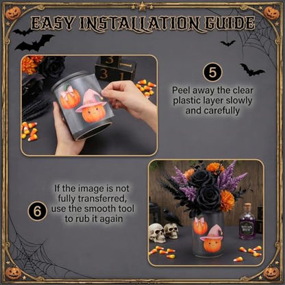 Harloon 15 Sheets Pastel Halloween Ghost Rub on Transfers for Crafts - style: Classical Ghost