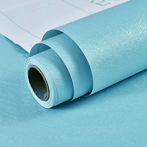 MelunMer Blue Silk Wallpaper Peel and Stick Removable Textured 15.7"x393" - color: Blue, size: 15.7" x 393"