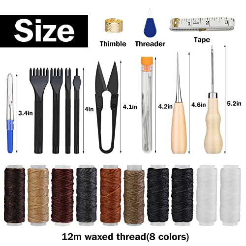 Yizzvb 46 Pcs Leather Stitching Sewing Kit, Leather Sewing Tools Kit - color: 46 Pcs