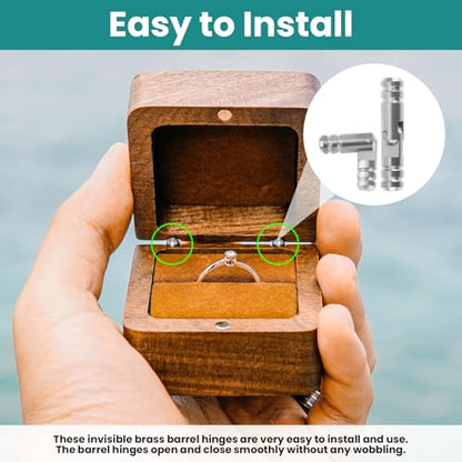 Barrel Hinges for Wooden Boxes, Silver, 0.16 x 0.79 in, 25-Pack - color: 25 Pcs Silver(0.16x0.79)