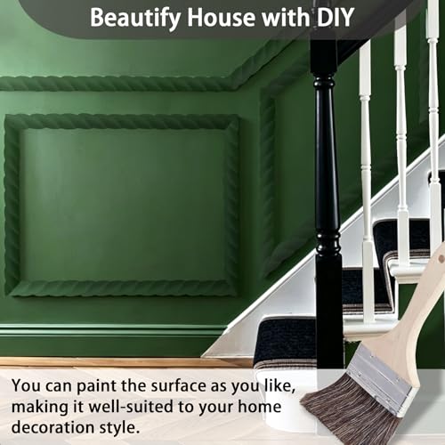Coengwui 196.8" x 0.79" Peel and Stick Unfinished White Molding Trim with Twisted Rope Moulding, Flexible Decorative Strip, Paintable DIY for Mirror Frame, Wall, Cabinet, Door - size: 196.8" x 0.79"