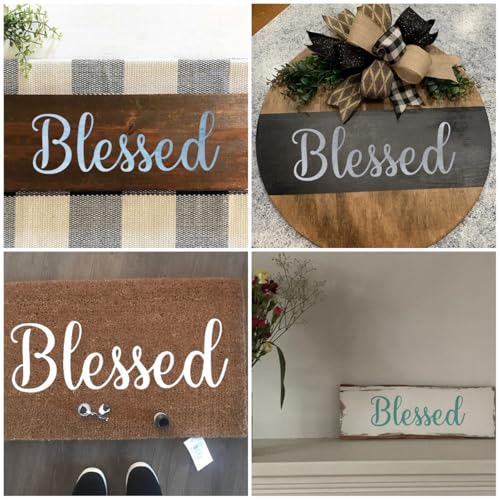 Large Blessed Stencils for Painting - 6 Pack Blessed Stencil Templates for Painting on Wood, Reusable Letter Stencils for Chalkboard Wood Crafts Signs & Home Front Door Mat Decorations - style: Blessed