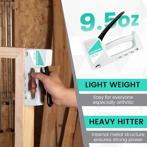 HAUSHOF Light Duty Staple Gun with 800-Count JT21 Staples & Stapler Remover - color: White