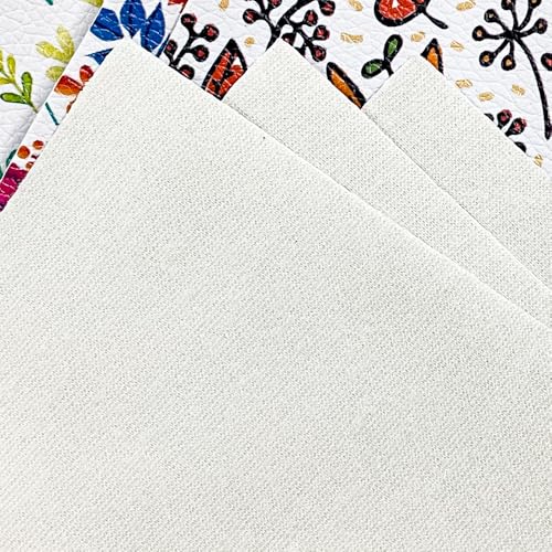 ONEART | 5 Pcs Printed Lychee Texture Faux Leather Sheets, 8"×12" Colorful Pattern PU Synthetic Leather Fabric for Earrings DIY Crafts Making-Leaf - color: Leaf