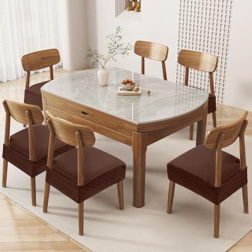 Genina Waterproof Chair Covers for Dining Room,Set of 2,Chocolate - color: Chocolate, size: 2PCS