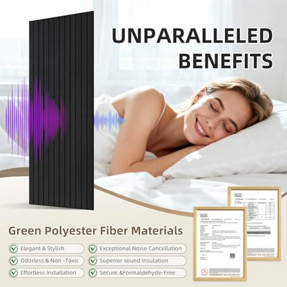 TO-TH Sound Absorbing Panels Wood Grain Acoustic Wall Panel 4 Pack, Smoky - color: Smoky, size: 4 pcs - 47.2'' * 23.6''