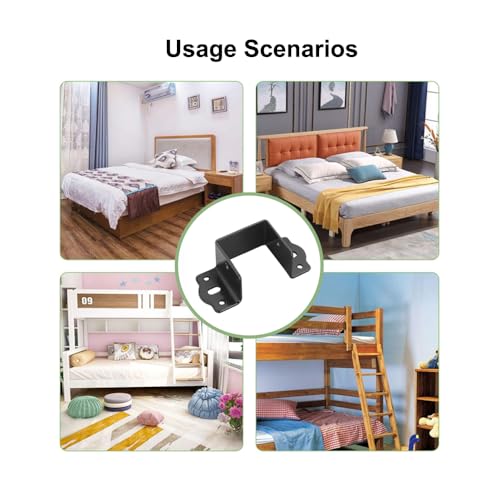 TopHomer 4 Pcs Heavy Duty Bed Rail Fittings Cold Rolled Steel U-Shape Bed Supporters Hardware Thickening Bed Frame Bracket for Headboards, Footboards, Bed Frames(35mm/1.38in) - size: 35mm/1.38in