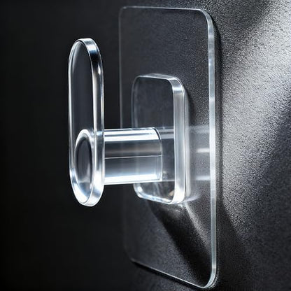 DELITON Clear Cute Storage Hooks, 10 Packs, Adhesion - Stick on Wall for Bathroom Towel&Hanging Robe, Coat - color: Transparent-10