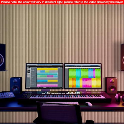 BUBOS 4-Pack Acoustic Panels 47.2"x23.6", Peel & Stick Sound Wall Panels - color: Camel