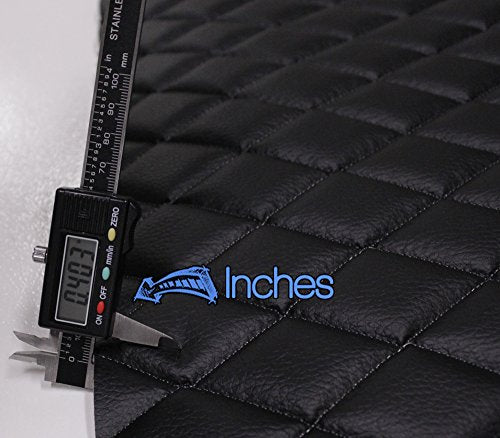 Vinyl Quilted Foam Fabric with 3/8" Foam Backing Upholstery / 52" Wide/Sold by The Yard/FABRIC EMPIRE (Black, Diamond 2" x 3") - color: Black, size: Diamond 2" x 3"