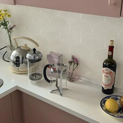 10Pcs Abstract Aesthetic Light Neutral Matte Wall Tile Sticker Transfer Peel and Stick, Self-Adhesive Vinyl Backsplsh Tile Decals for Kitchen - color: Light Beige, size: 7.87"×7.87"-10 Pcs