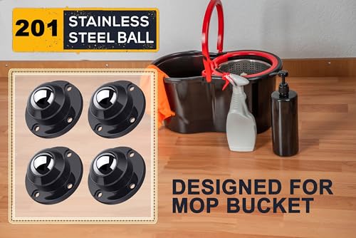 PlusRoc 4 Pack Anti-Rust Wheels for Furniture, Stainless Steel - style: Stainless Steel Ball