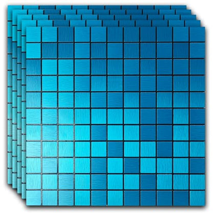 10pcs Waterproof Mosaic Wall Stickers, Blue - color: Blue