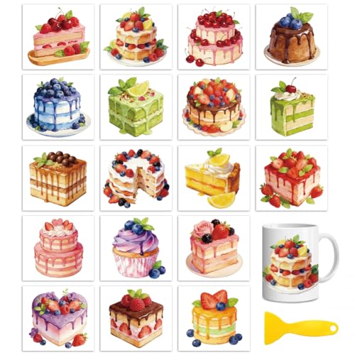 Peacoblue Assorted Cakes Rub On Transfers for Craft, Transfer Sticker - style: Assorted Cakes