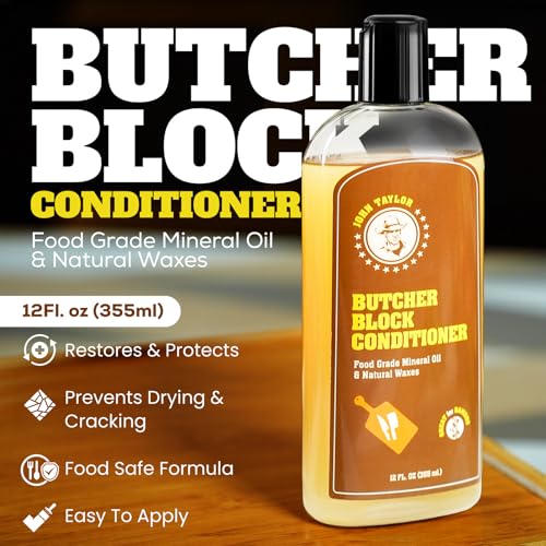 John Taylor Food Grade Mineral Oil Cutting Board Oil Wood Conditioner,12oz