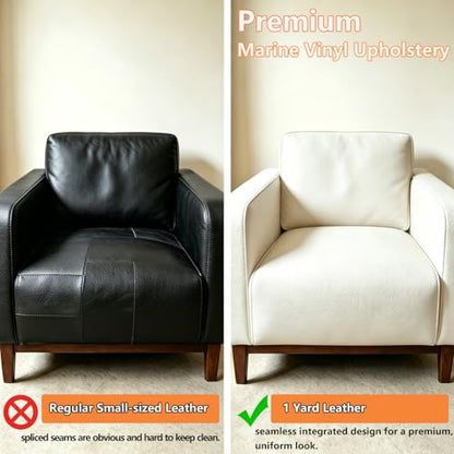 CDY Marine Vinyl Upholstery Fabric: 54"x72" Soft Grain Faux Leather Durable - color: White, size: 2Yard（54"x72"）