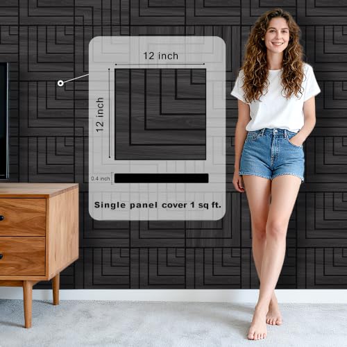 WoveN SounD Acoustic Wall Panels, Black Oak, 16 Pack, 12x12 in - color: Enframe, Black Oak, 16 Pack