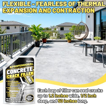 Concrete Crack Filler, 8LB High Elasticity Cement Crack Repair Sealant - size: 6pcs, 8LB