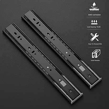 Ravinte Matte Black Soft Close Drawer Slides 12 Inch 1 Pairs 2 Pack - color: Black, size: 12 Inch