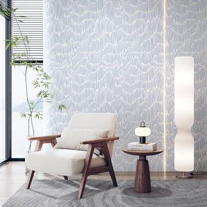 Theper Blue Peel and Stick Wallpaper Modern Contact Paper 17.3"×78.8" - color: Blue, size: 17.3" x 78.8"