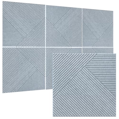 TO-TH Sound Proofing Panels Self-Adhesive Acoustic Panel 6Pack, Silver Grey - color: Silver Grey