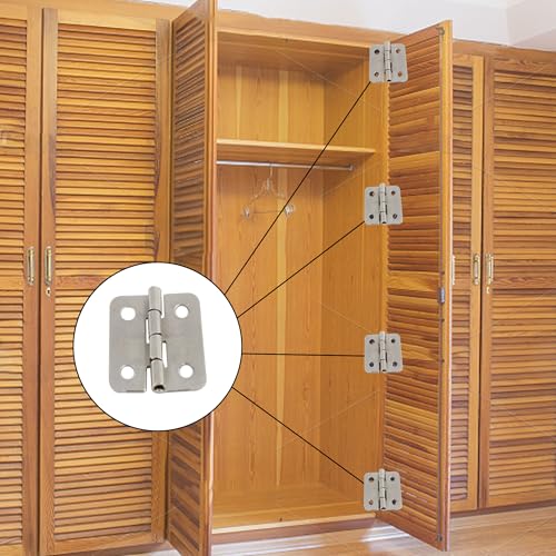 40Pcs 0.7”x0.63” Mini Retro Hinges, Rectangle Iron Box Hinges, Small Hinges for Wooden Cabinet Jewelry Box Case, Silver - color: Silver