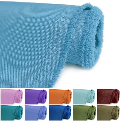 BECHAEO Waterproof Upholstery Canvas Fabric by the Yard, 2 YDS Sky Blue - color: Sky Blue, size: 2 Yards 58" x 72" (Pre-cut)