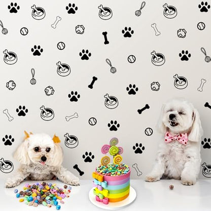 Dog Paw Wall Decals, 6 Sheets 168 Pcs - color: Paw Print