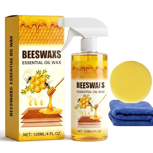 Beeswax Wood Polish, Bees Wax Furniture Polish and Cleaner, Beeswax Spray for Furniture & Floors,Wood Polish Cleaner,Restores Shine,Multi-Purpose Natural Micro-Molecularized Beeswaxs Essential Oil Wax - color: 1 PACK