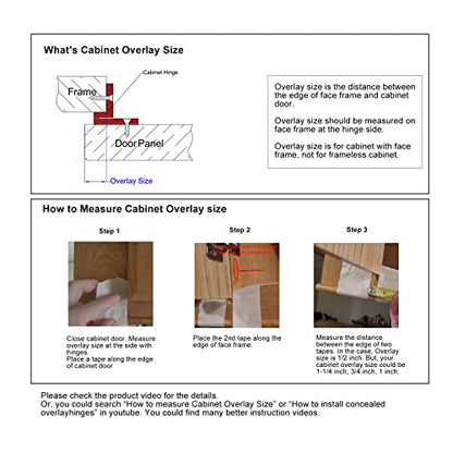 Soft Close Cabinet Hinges for Kitchen, 1/2” Overlay, 4 Pack - size: 1/2 Inch Overlay
