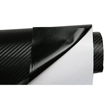 LZLRUN 3D Black Carbon Fiber Car Vinyl Wrap Self-Adhesive Film 2ft x 5ft - color: Black, size: 2ft x 5ft