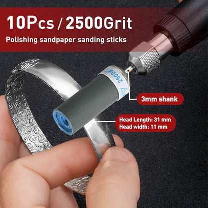 2500 Grit Sanding Stick,10 Pcs Sanding Drums for Dremel Rotary Tool - size: 2500 Grit