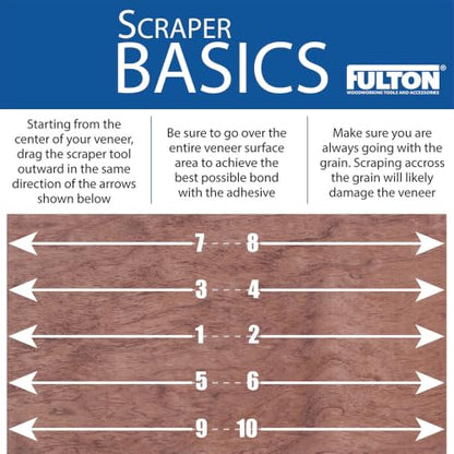 Fulton Veneer Scraper with Beveled Edges and Hardwood Handle for Applying