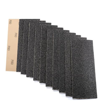 30Pcs 9 x 3.6 Inchs 80 Grit Wet and Dry Handmade Universal Sanding Sheets, Suitable for Woodworking Furniture/Automobiles/Metal/Lacquer Polishing Sandpaper - style: 80 Grit