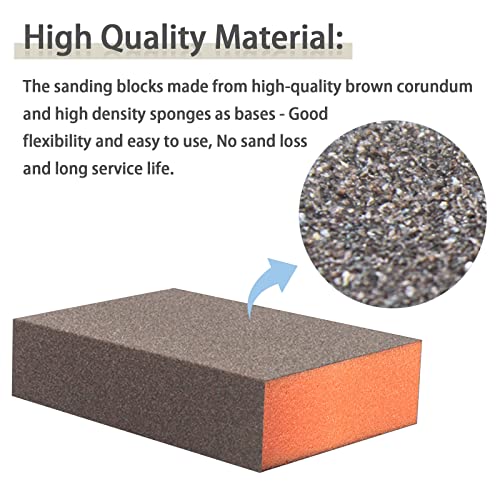 Sanding Sponge, 120 Grit Assortment Sanding Block - size: 120grit-6PCS