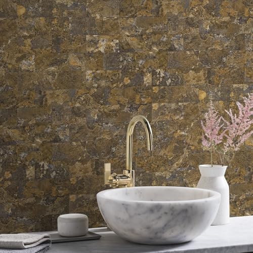 Vamos Tile 100-Pack Peel and Stick Backsplash Tile, 3" x 6" PVC Subway Tile - color: Rust Slate