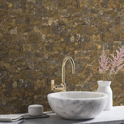 Vamos Tile 100-Pack Peel and Stick Backsplash Tile, 3" x 6" PVC Subway Tile - color: Rust Slate