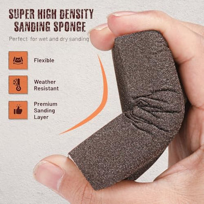 6 Pack 120 Grit Sanding Sponges, Washable and Reusable Handmade Sandpaper Block, Sanding Blocks for Wood, Metal and Drywall Sanding, Sandpaper Blocks Pads - size: 6 Pack 120 grit