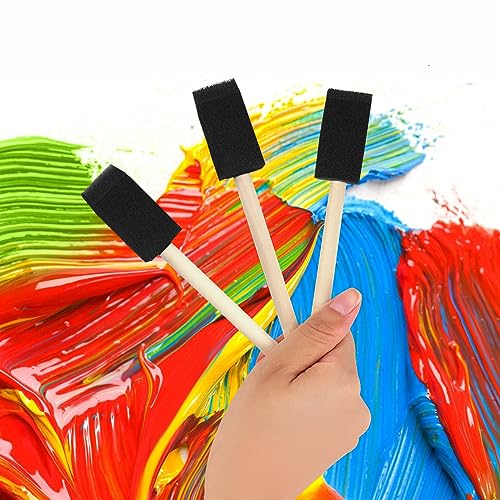 40 Pcs Foam Brush,1” Foam Paint Brushes, Wood Handle Sponge Paint Brush, Brushes for Painting for Staining, Varnishes, and DIY Craft Projects (Pack of 2) - size: 40PCS (Pack of 2)