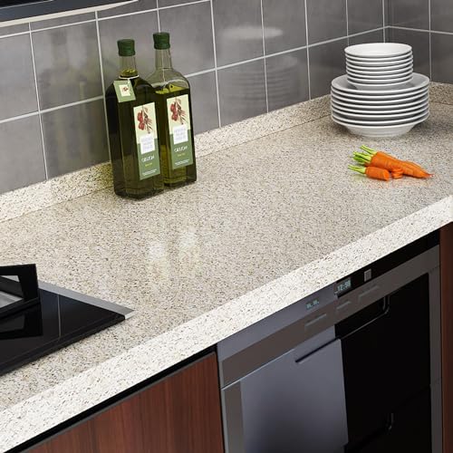 Livelynine 24 X197inch Brown Granite Peel and Stick Countertops Waterproof Contact Paper for Bathroom Counter Top Covers Kitchen Wallpaper Self Adhesive Renter Friendly Countertop Vinyl Wrap Laminate - size: 24" x 197"