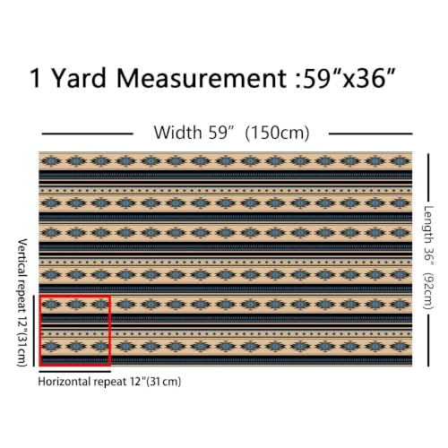 Aztec Fabric By The Yard, Native Upholstery Fabric, Southwestern Tribal - color: Multi 24, size: 2 Yards