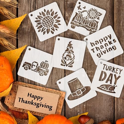 Augshy 56Pack Fall Stencils for Painting on Wood Crafts Thanksgiving Decor - style: Fall