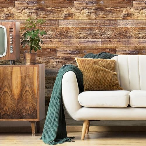 Yun-aeon Natural Wood-Brown Contact Paper Peel and Stick Wallpaper - color: Natural Wood-brown, size: 17.3" x 200"
