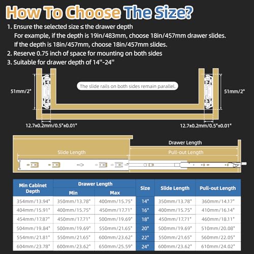[165 LB Capacity] 1 Pair 22 Inch Heavy Duty Drawer Slides with Lock - size: 22 Inch, style: With Lock