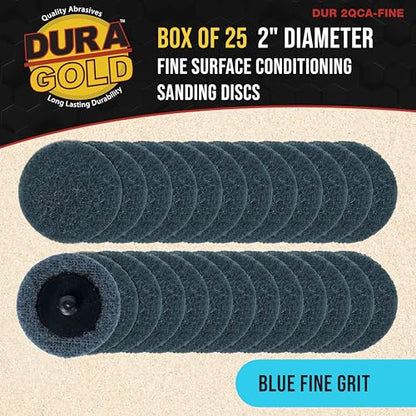 Dura-Gold 2" Diameter Surface Conditioning Discs Blue Fine Sanding Grit - style: Fine