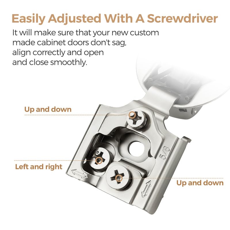 Ravinte 5/8 Inch Overlay Soft Close Hinge Kitchen Cabinet Hinges 2 Pack - size: 5/8 inch Overlay