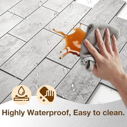 Havenly Peel and Stick Backsplash Tile for Kitchen & Bathroom Walls (Matte Grayish Textured, 10 Tiles - 9.7 sq. ft. (0.9 m²)) - color: Matte Grayish Textured